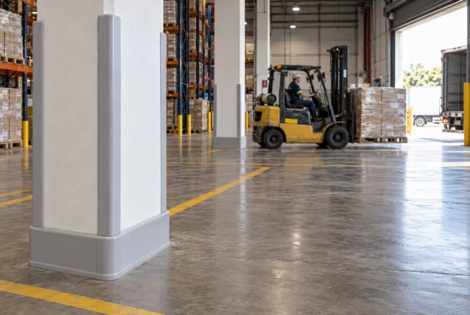Área industrial com proteção de parede
